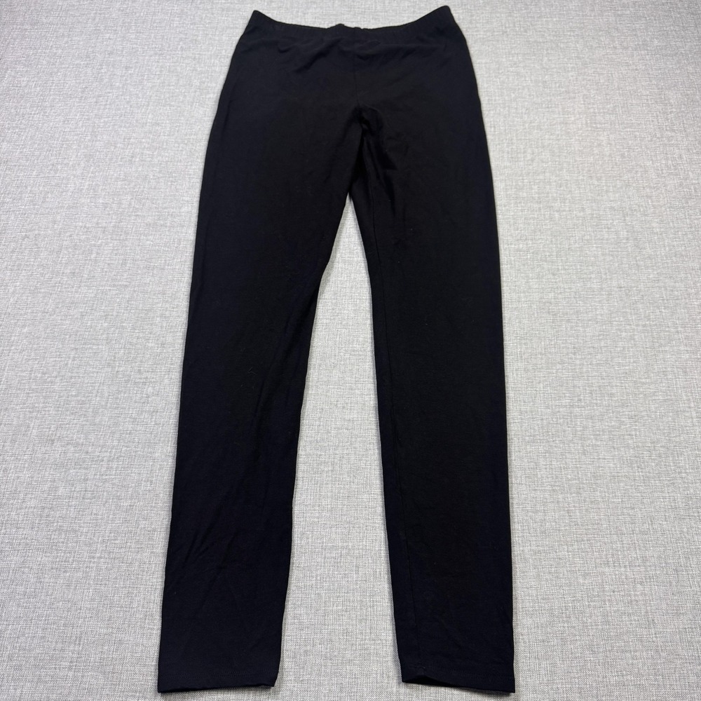 Eileen Fisher Leggings Womens XS Black Ankle Cotton Blend Elastic Waist